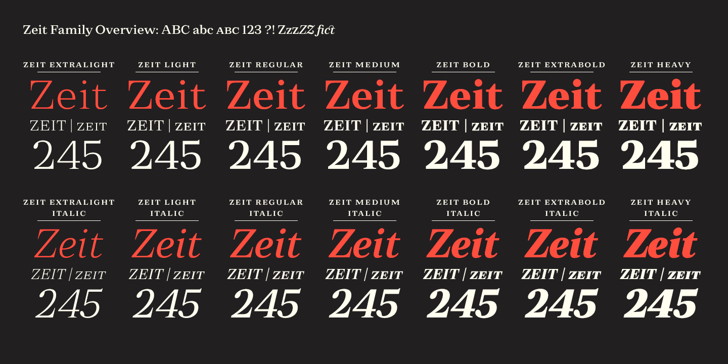 Пример шрифта Zeit #5